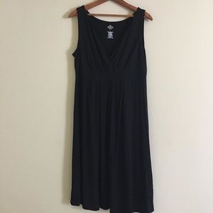 St Johns Bay wrap top, black dress